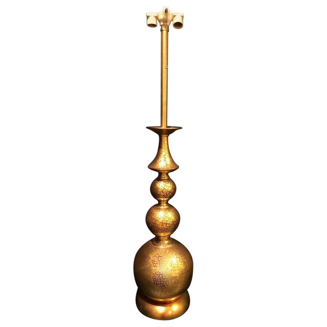 Lampe en céramique dorée avec motif de glaçure craquelée
