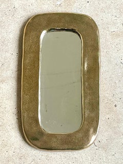 Miroir en céramique doré " Oblong " Mithé Espelt 1950's.