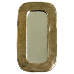 Gilt ceramic mirror " Oblong " Mithé Espelt 1950's.