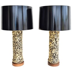 Vintage Gilt Ceramic Nugget Lamps