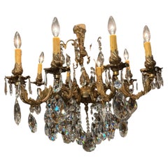 Gilt chandelier with 10 lights, french