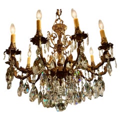 Gilt chandelier with 10 lights, french