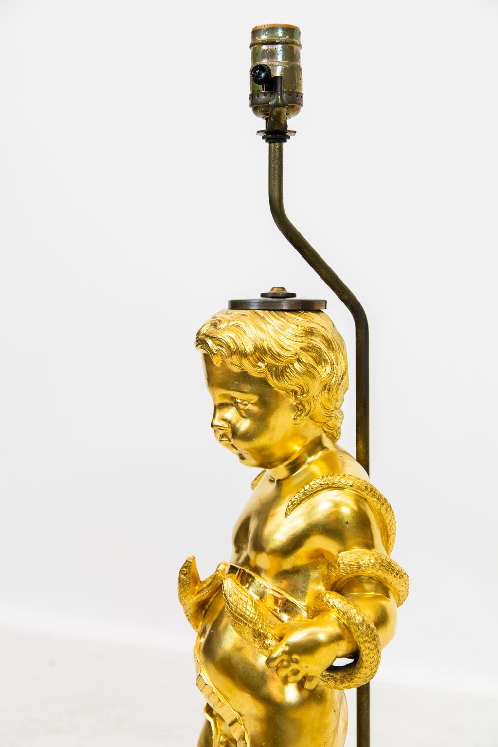 Gilt Cherub Lamp 1