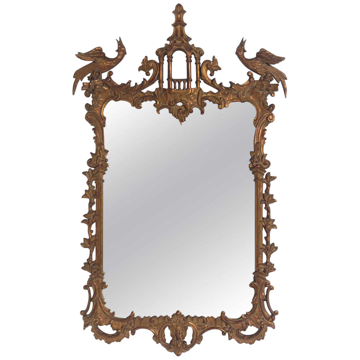 Gilt Chinese Chippendale or Chinoiserie Mirror