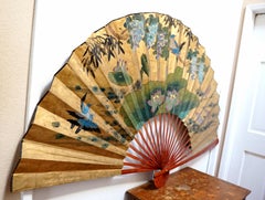 Gilt Chinese Hand Painted Folded Fan