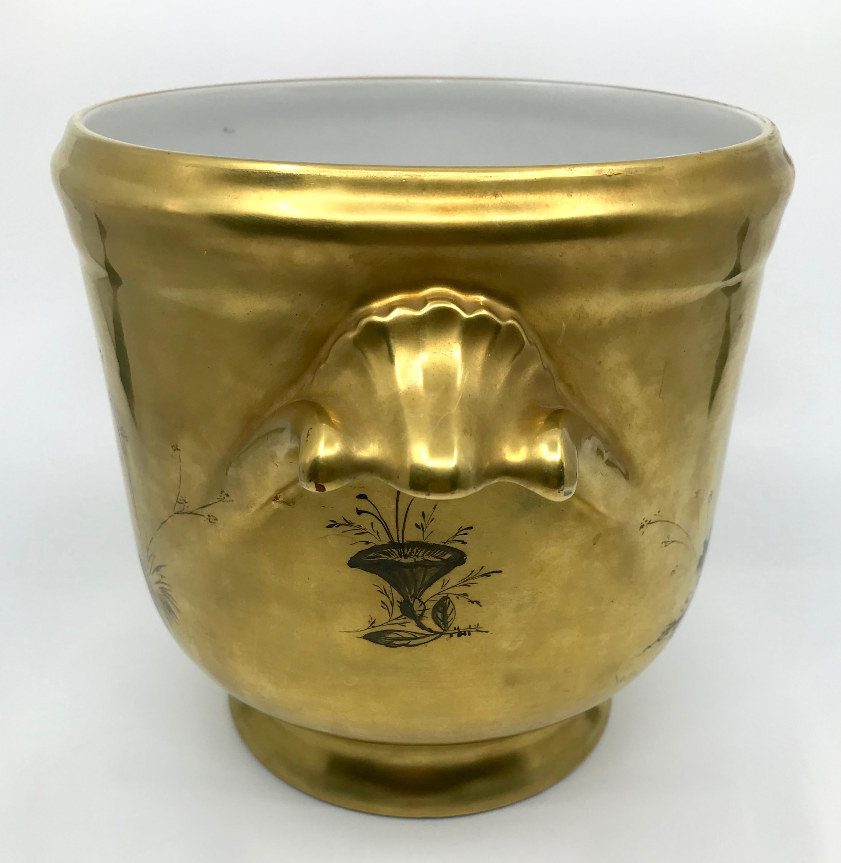 French Gilt Chinoiserie Cachepot For Sale