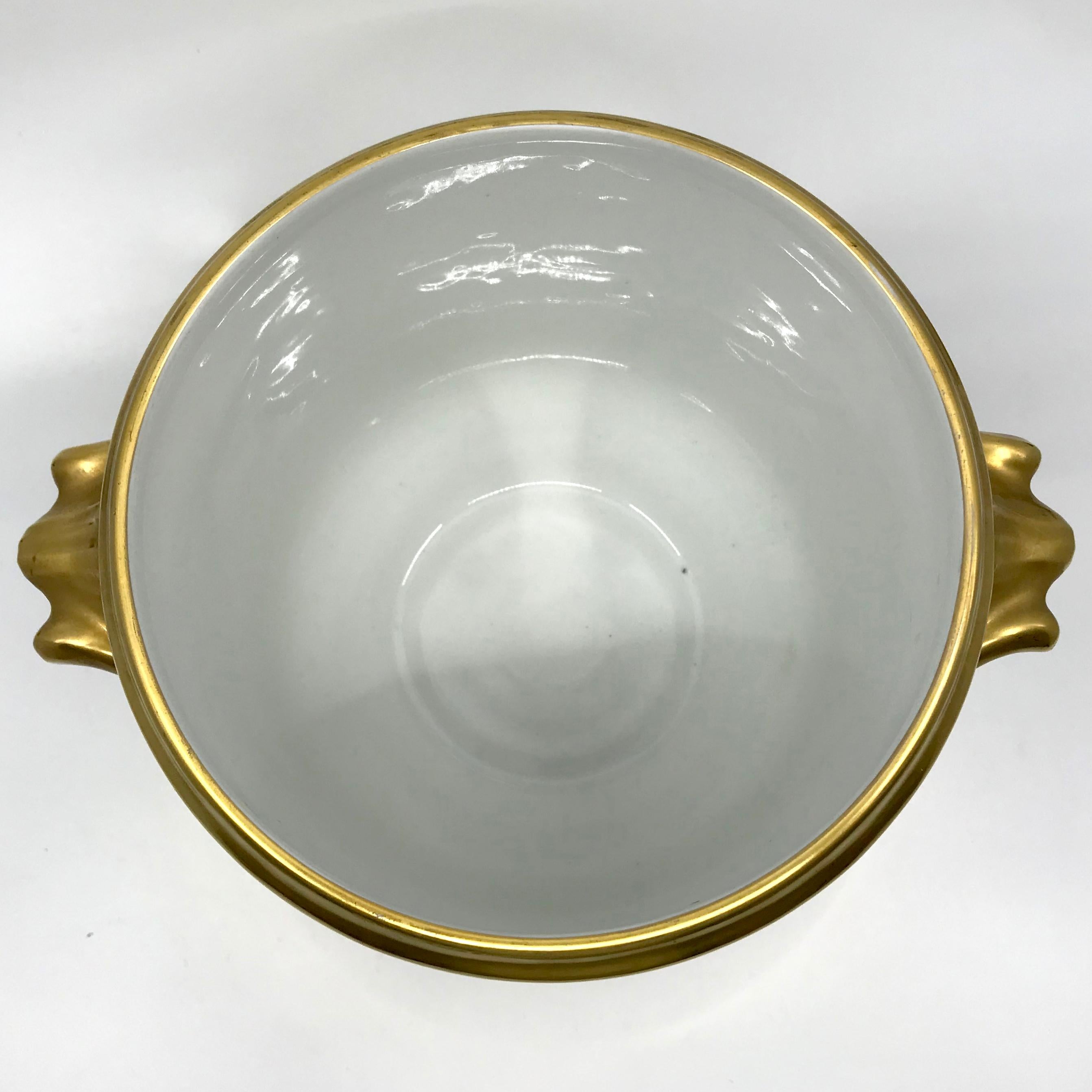 Porcelain Gilt Chinoiserie Cachepot For Sale