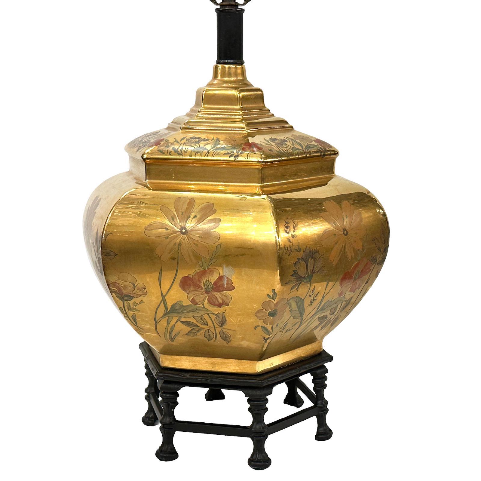 French Gilt Chinoiserie Lamp For Sale
