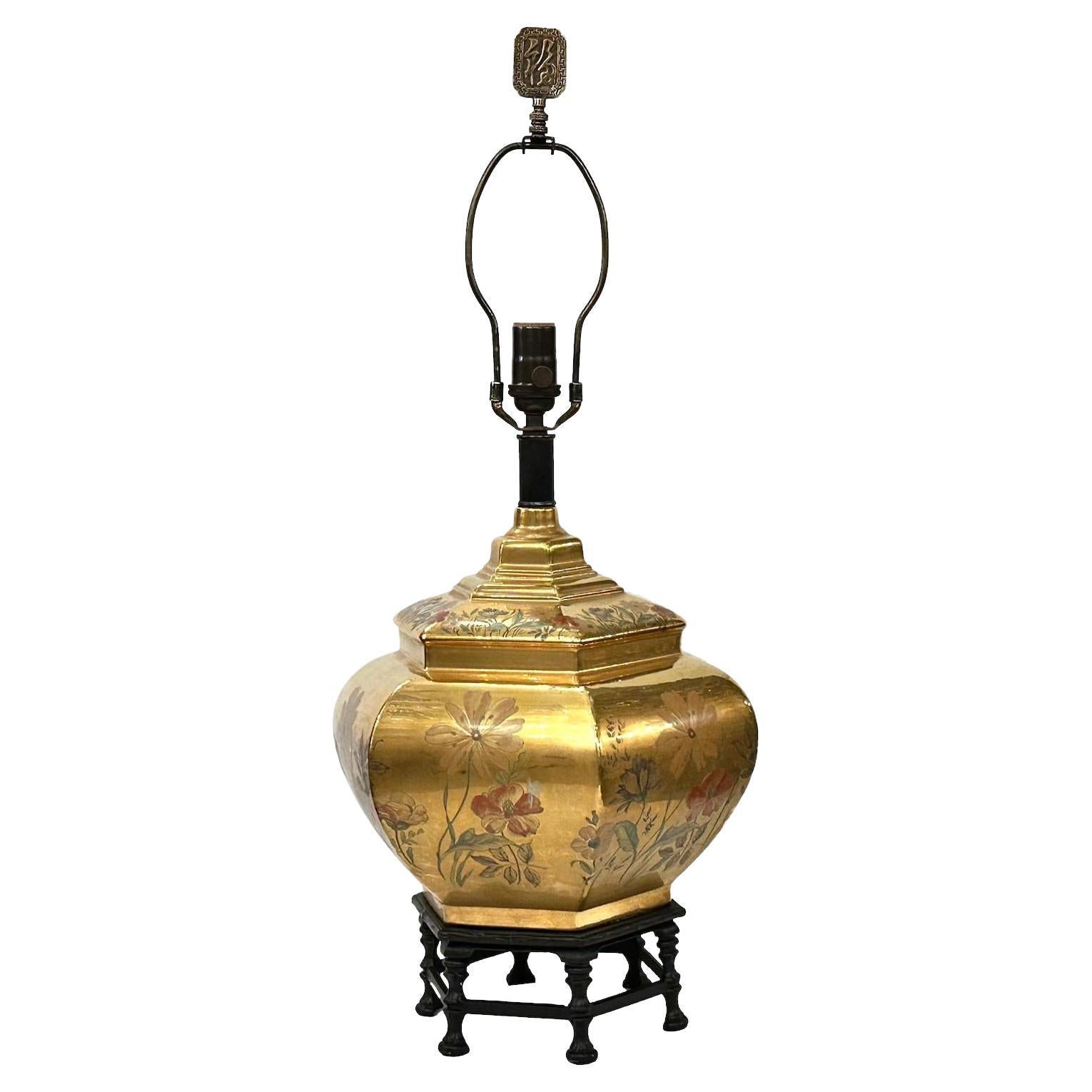 Gilt Chinoiserie Lamp For Sale