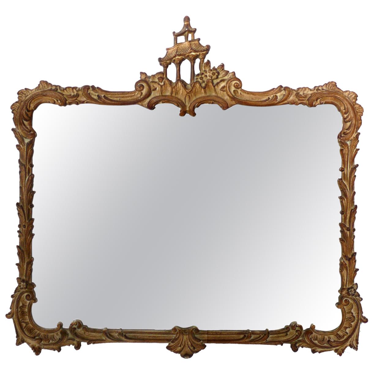 Gilt Chinoiserie Mirror, circa 1940s For Sale