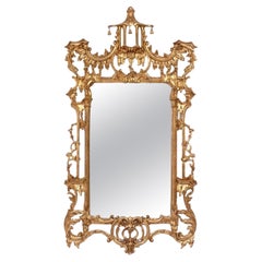 Gilt Chinoiserie Mirror Italy circa 1950s 51" h x 31"w