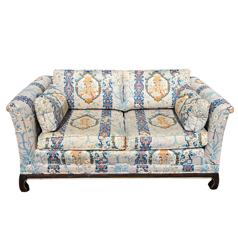 Vergoldetes Chinoiserie-Sofa-Couch- Loveseat von Broyhill and Lenoir Chair Company  im Angebot 4