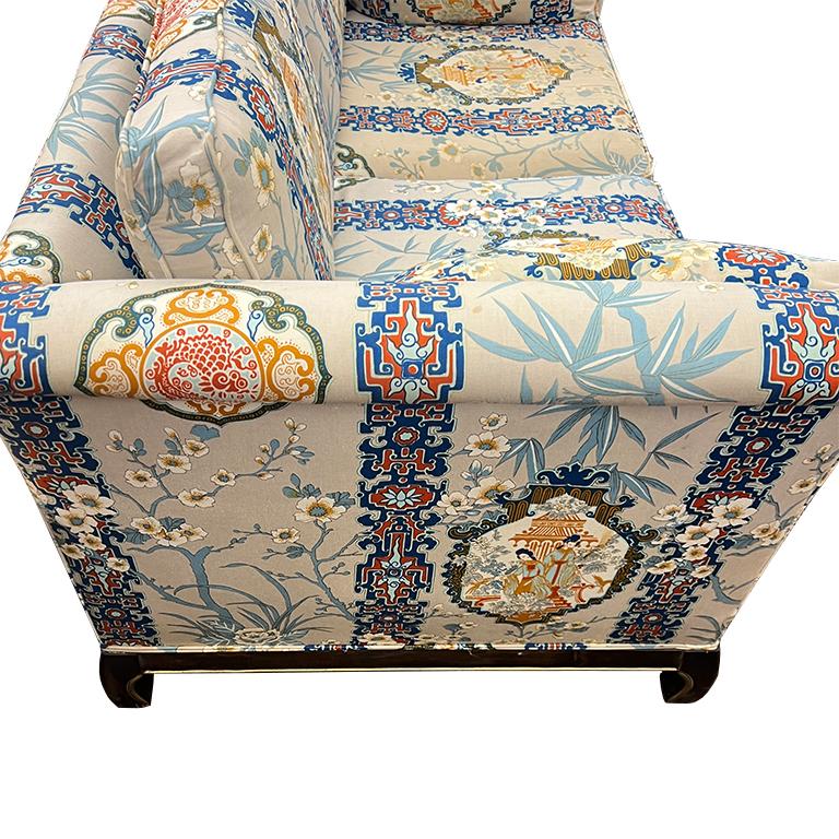 Vergoldetes Chinoiserie-Sofa-Couch- Loveseat von Broyhill and Lenoir Chair Company  im Zustand „Gut“ im Angebot in Oklahoma City, OK