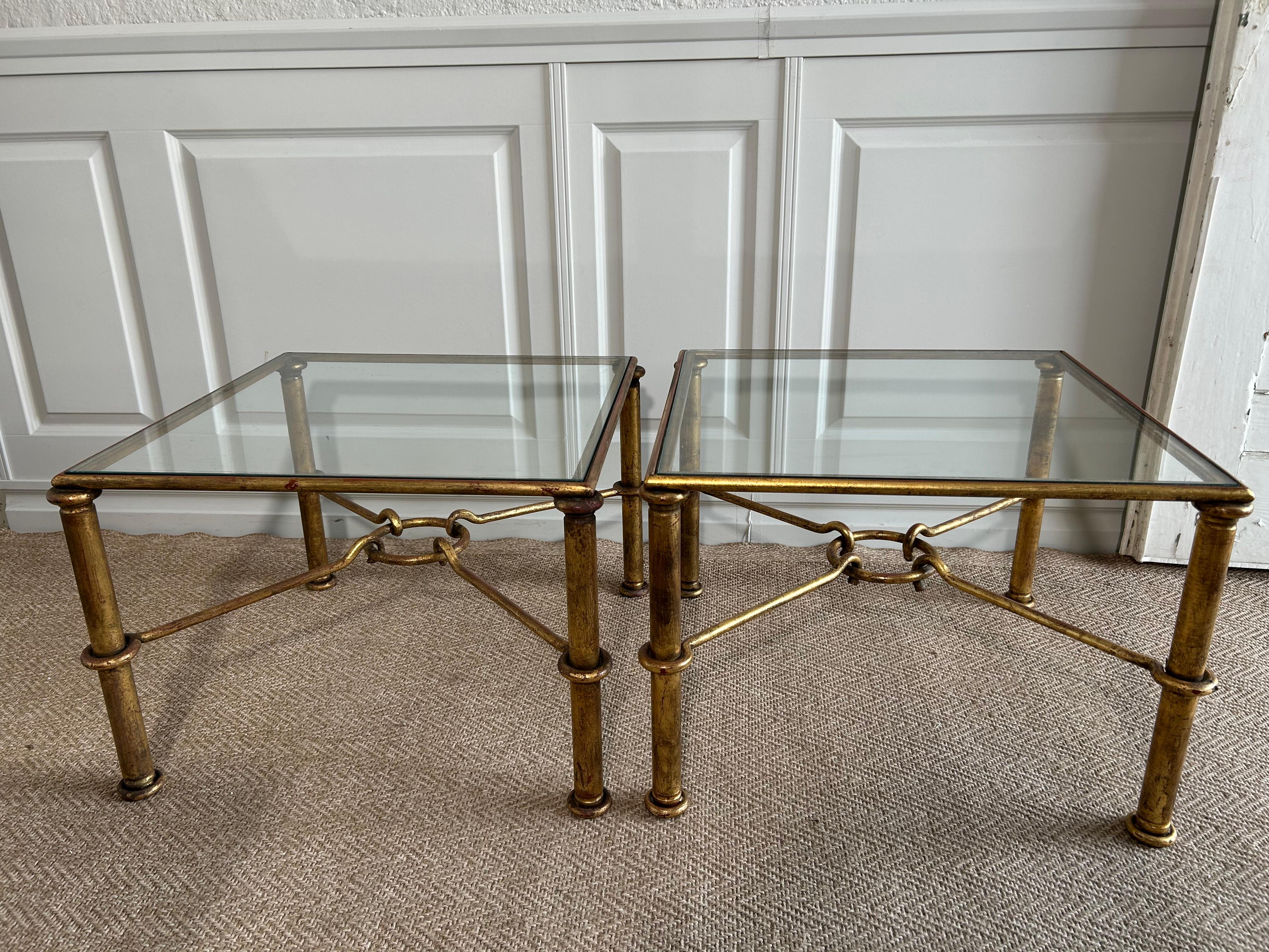 Italian Gilt Coffee Table, Italy, 1970's, by Giovanni Banci for Hermes For Sale