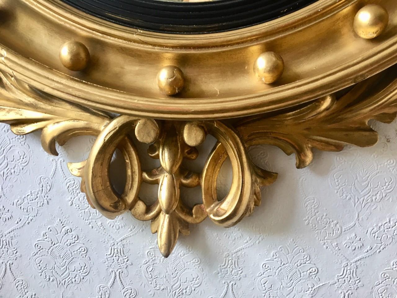 19th Century Gilt Convex Mirror, English, circa 1860