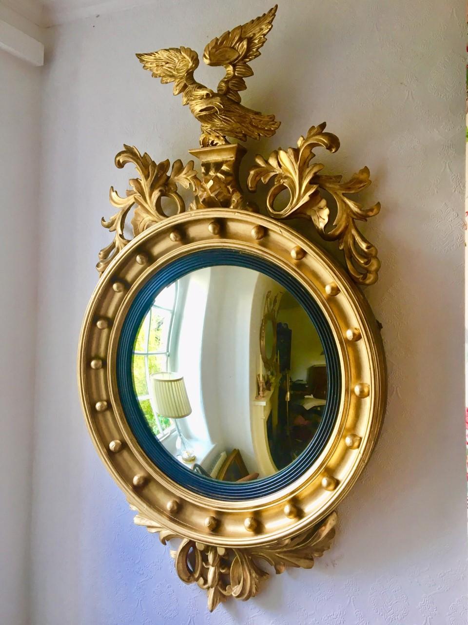 Gilt Convex Mirror, English, circa 1860 1