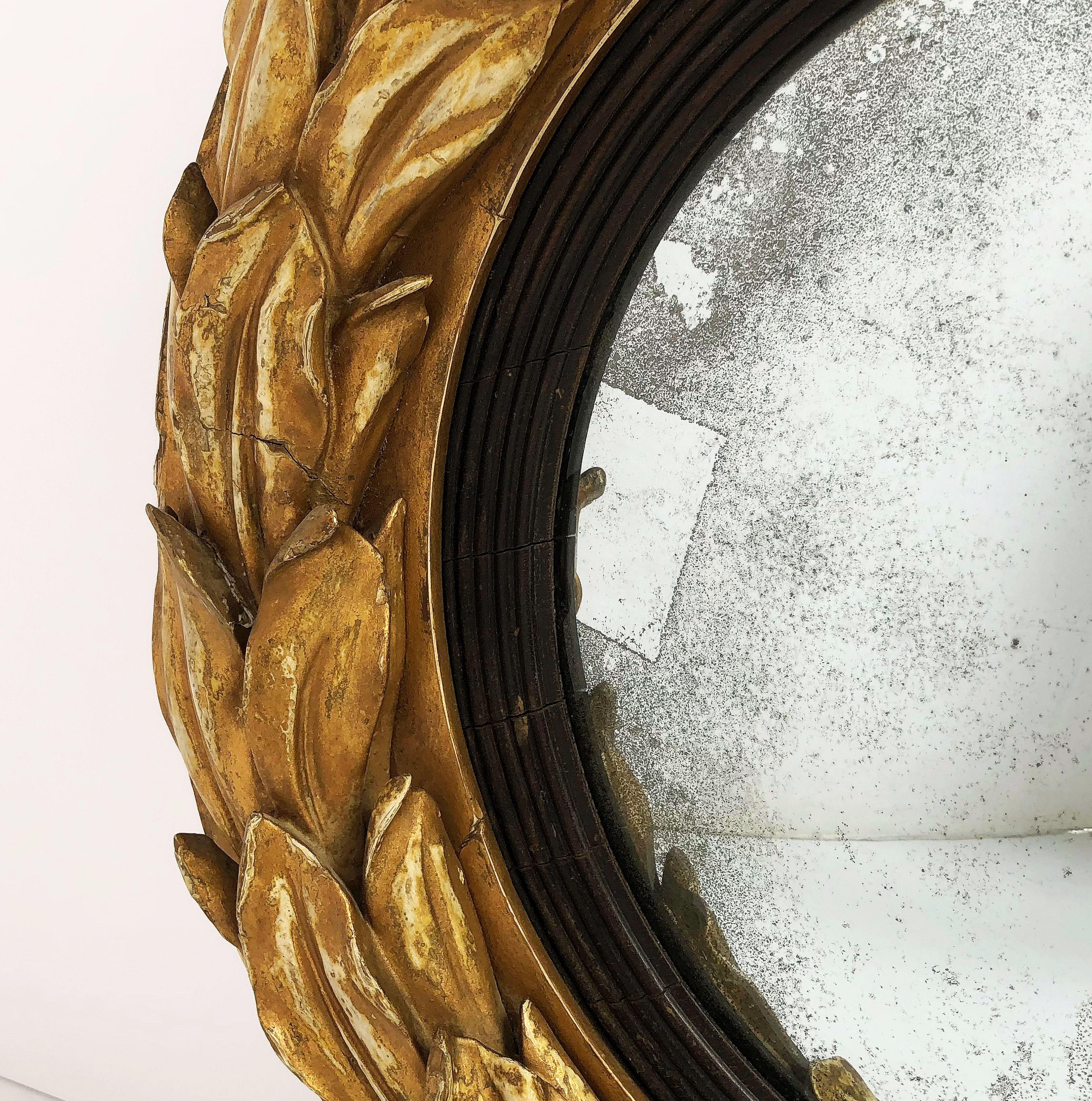 Gilt Convex Mirror from the Regency Era (Diameter 19 1/2) 8