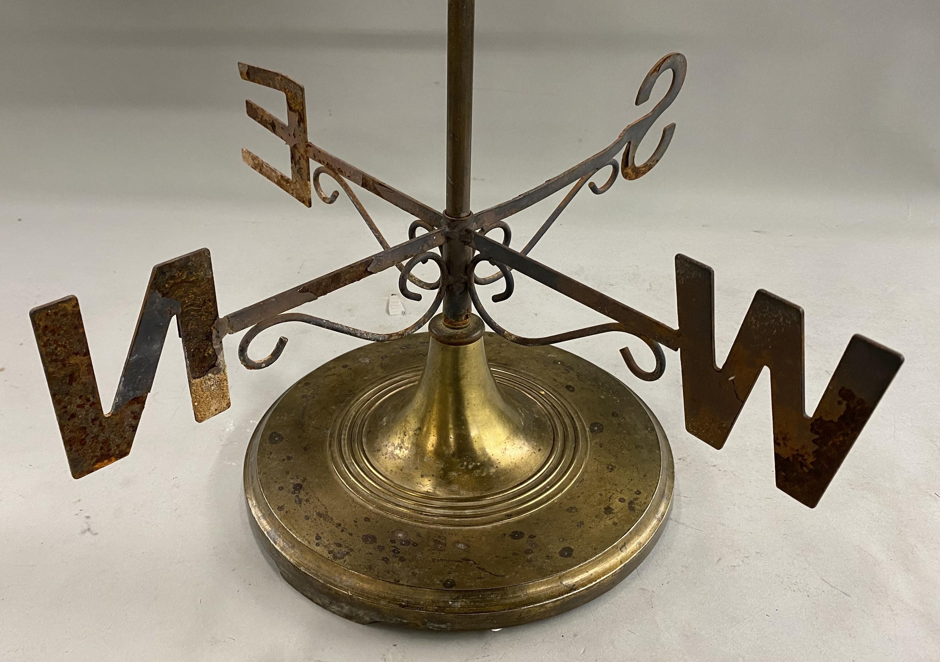 Gilt Copper Eagle Weather Vane with Directional and Later Stand For Sale 4