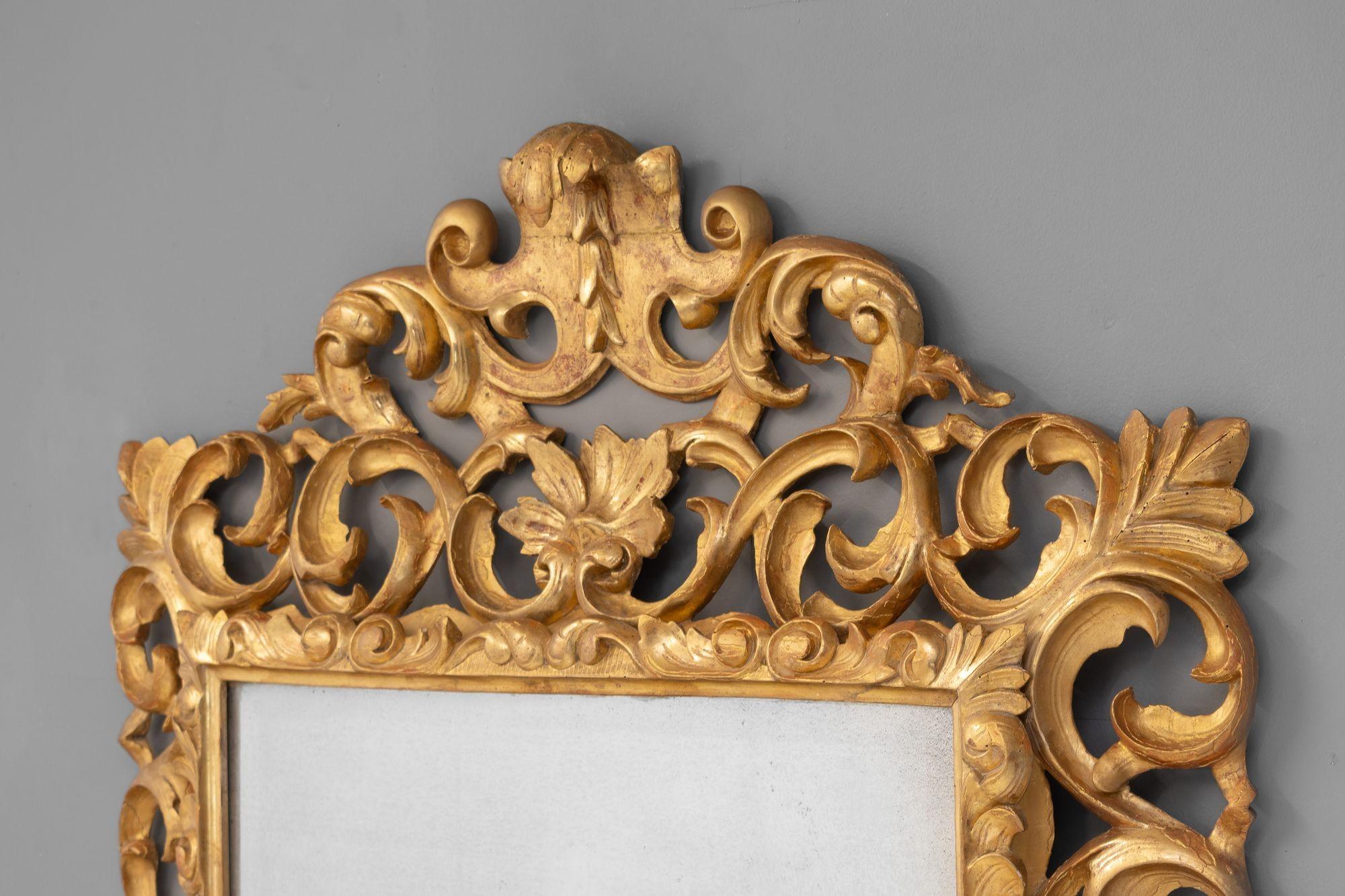 French Gilt Cushion Framed Mirror For Sale