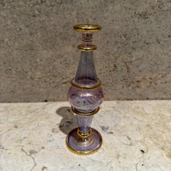 Gilt  Cut Purple Crystal Egyptian Flower Vase