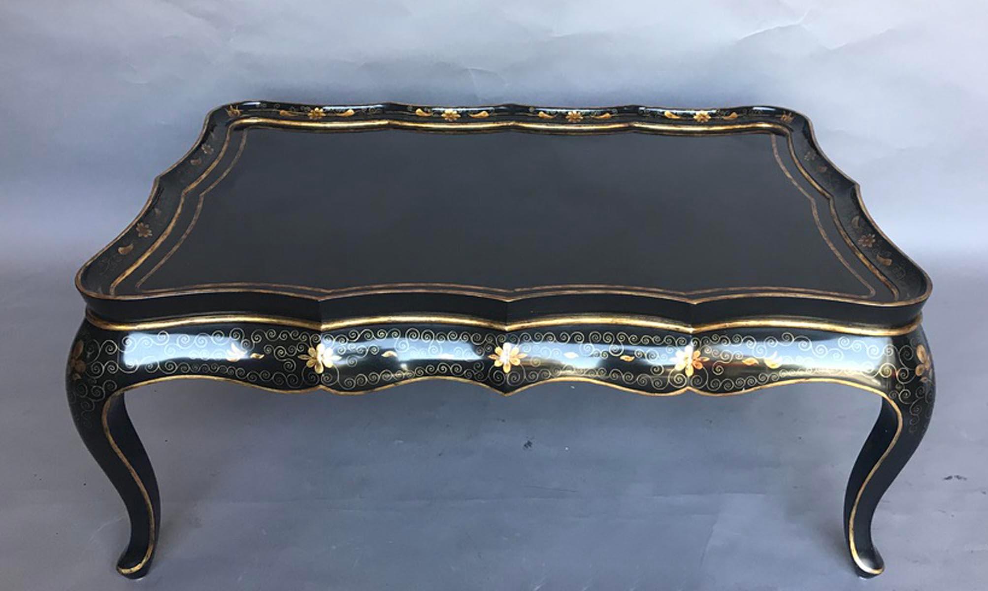 Painted Gilt Decorated Coffee Table