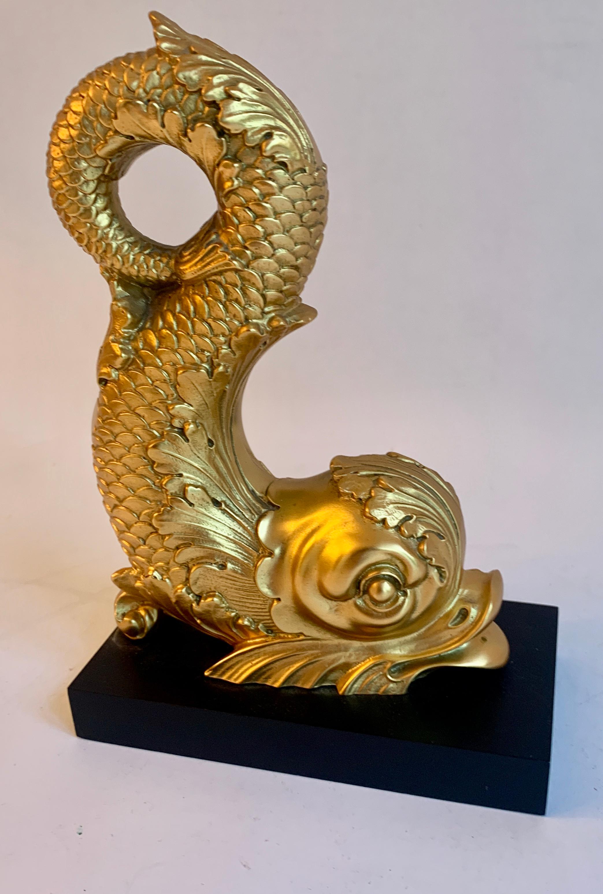 20th Century Gilt Dolphin Bookend Paperweight