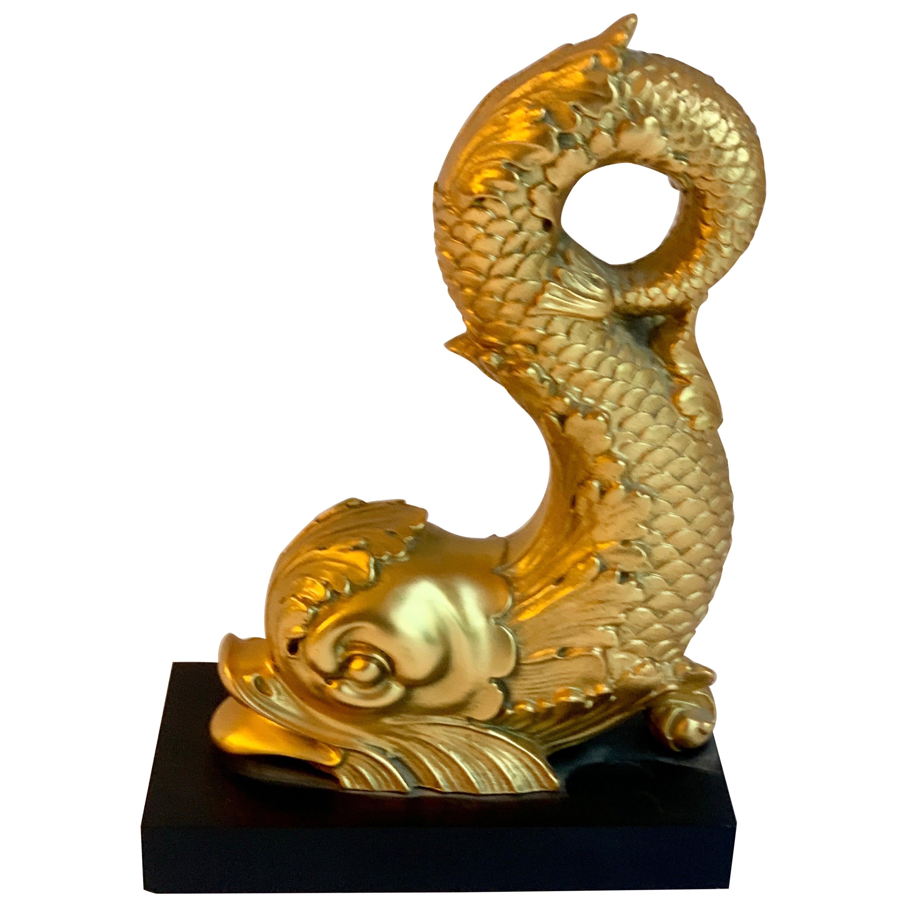 Gilt Dolphin Bookend Paperweight