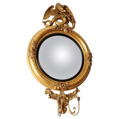 Antique Gilt English Federal Style Dutch Convex Mirror