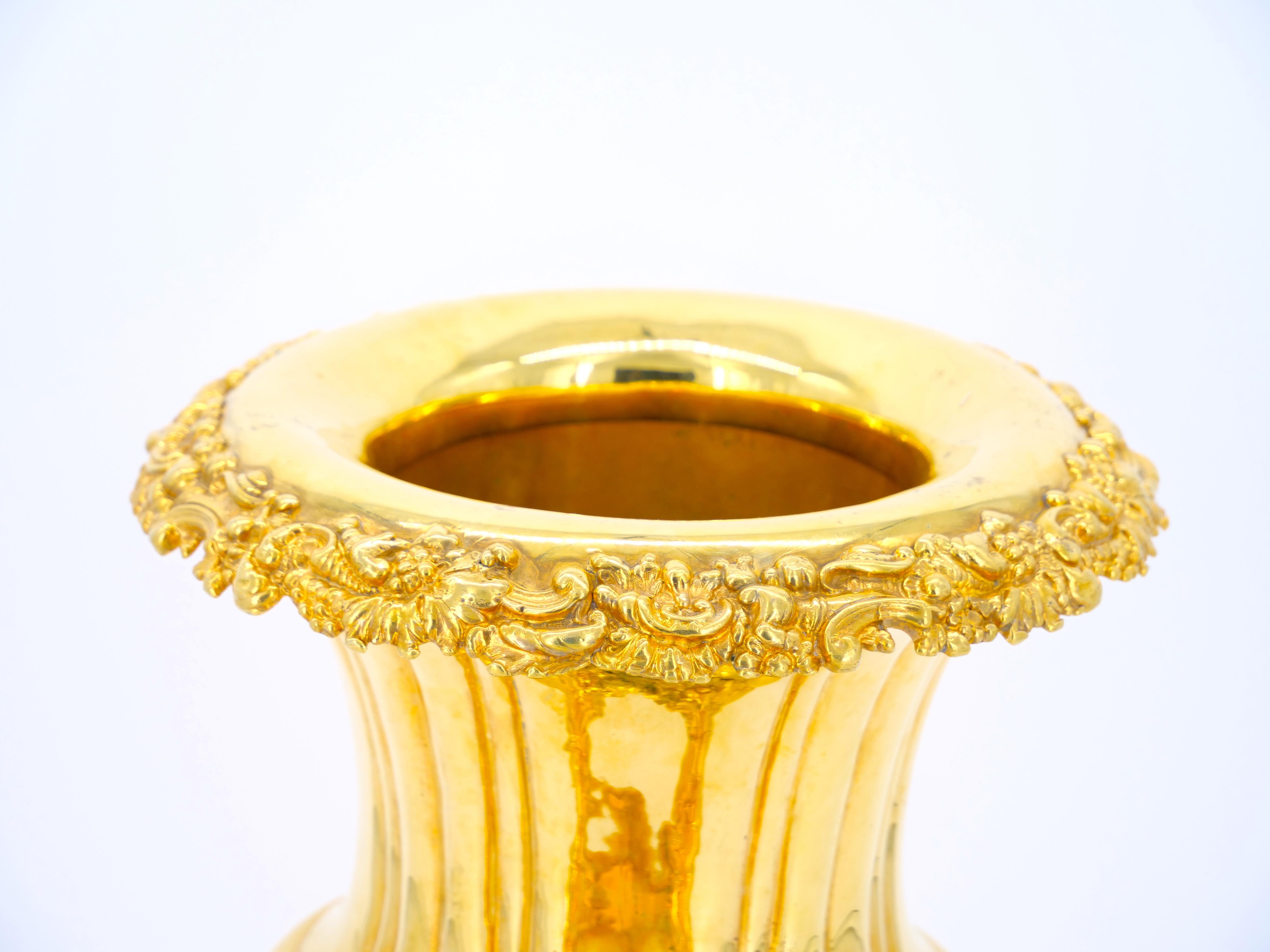 Vase Campana en métal argenté et doré Refroidisseur à vin / seau à glace en vente 2