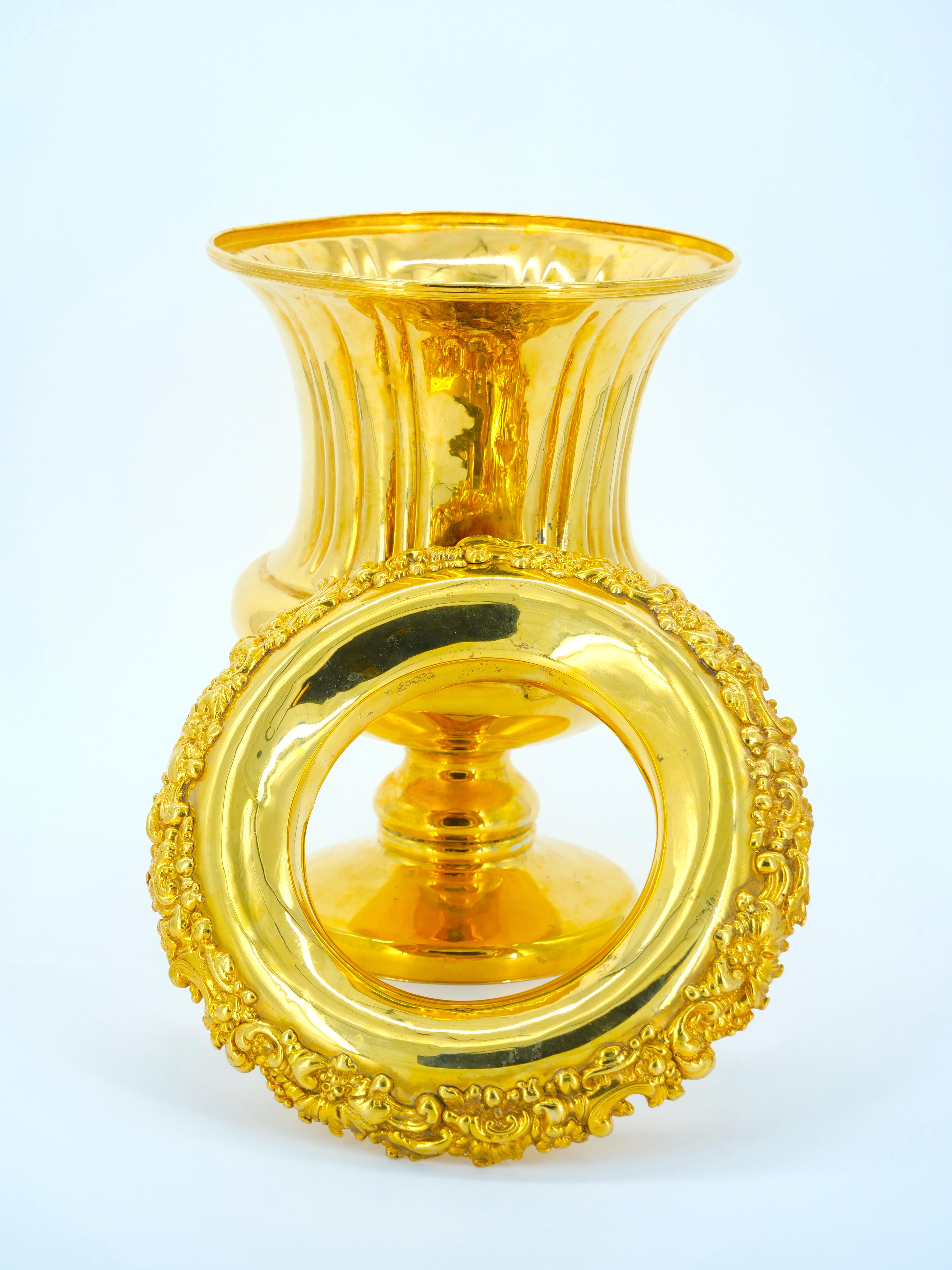 Vase Campana en métal argenté et doré Refroidisseur à vin / seau à glace en vente 5