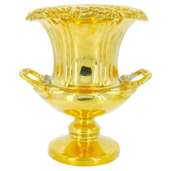 Gilt English Silverplate Campana Vase Wine Cooler / Ice Bucket