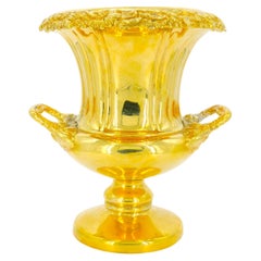 Antique Gilt English Silverplate Campana Vase Wine Cooler / Ice Bucket