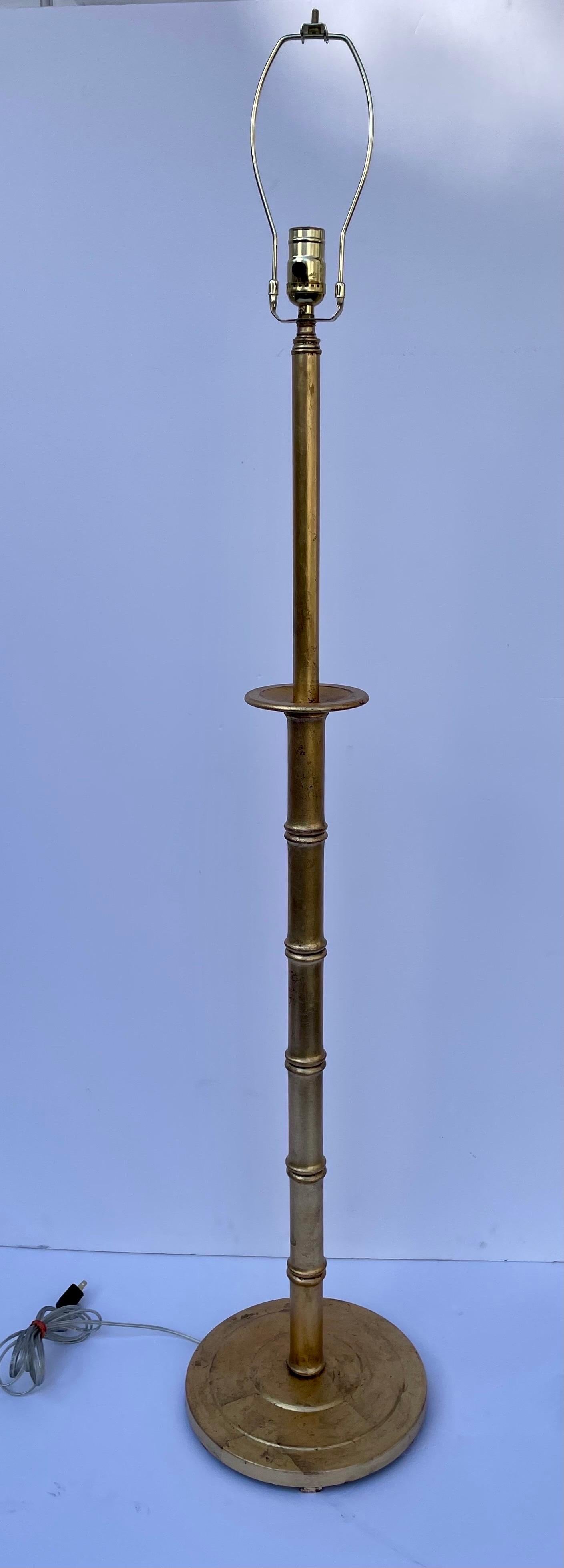 Gilt Faux Bamboo Floor Lamp For Sale 3
