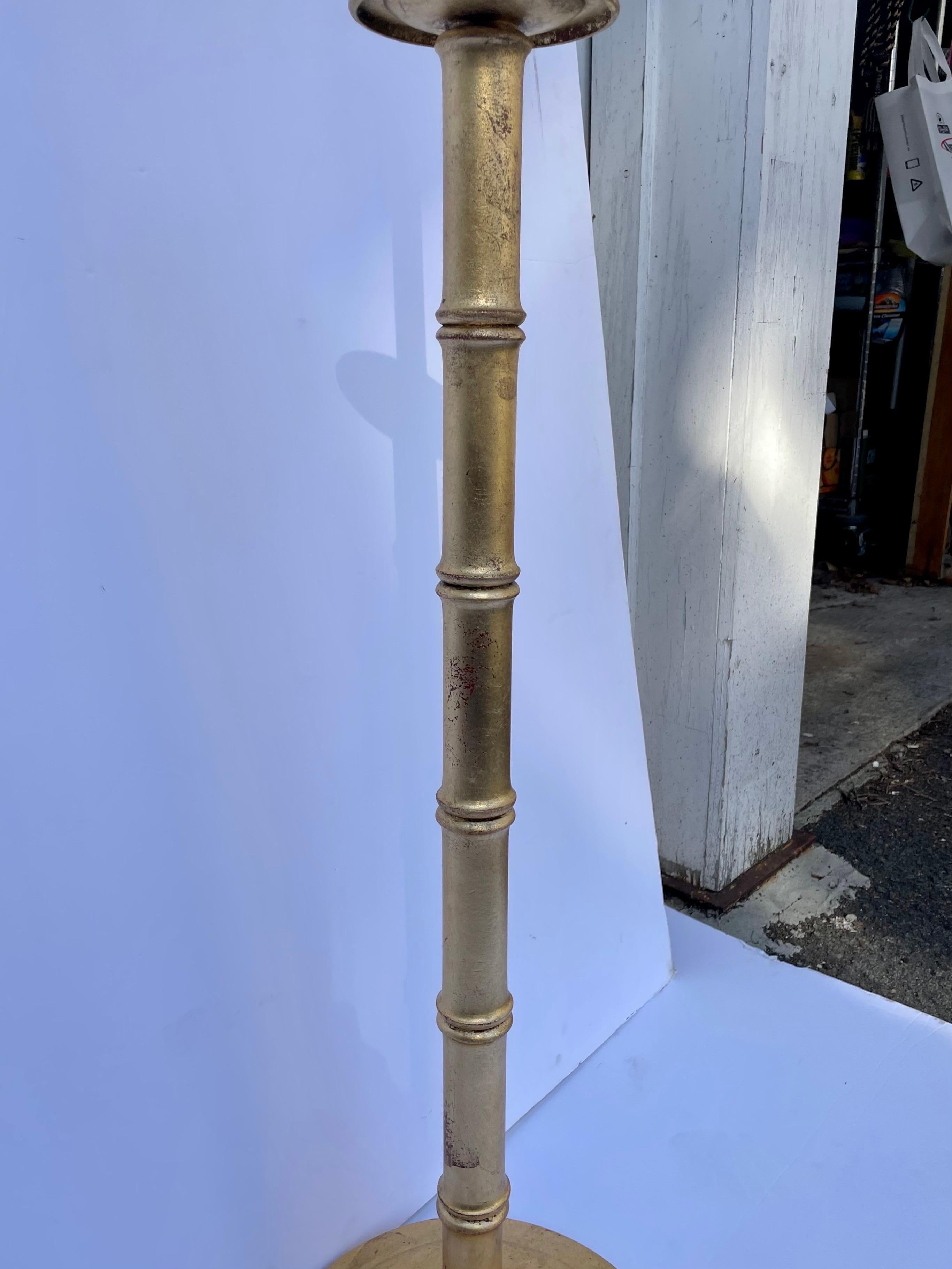 Gilt Faux Bamboo Floor Lamp For Sale 5