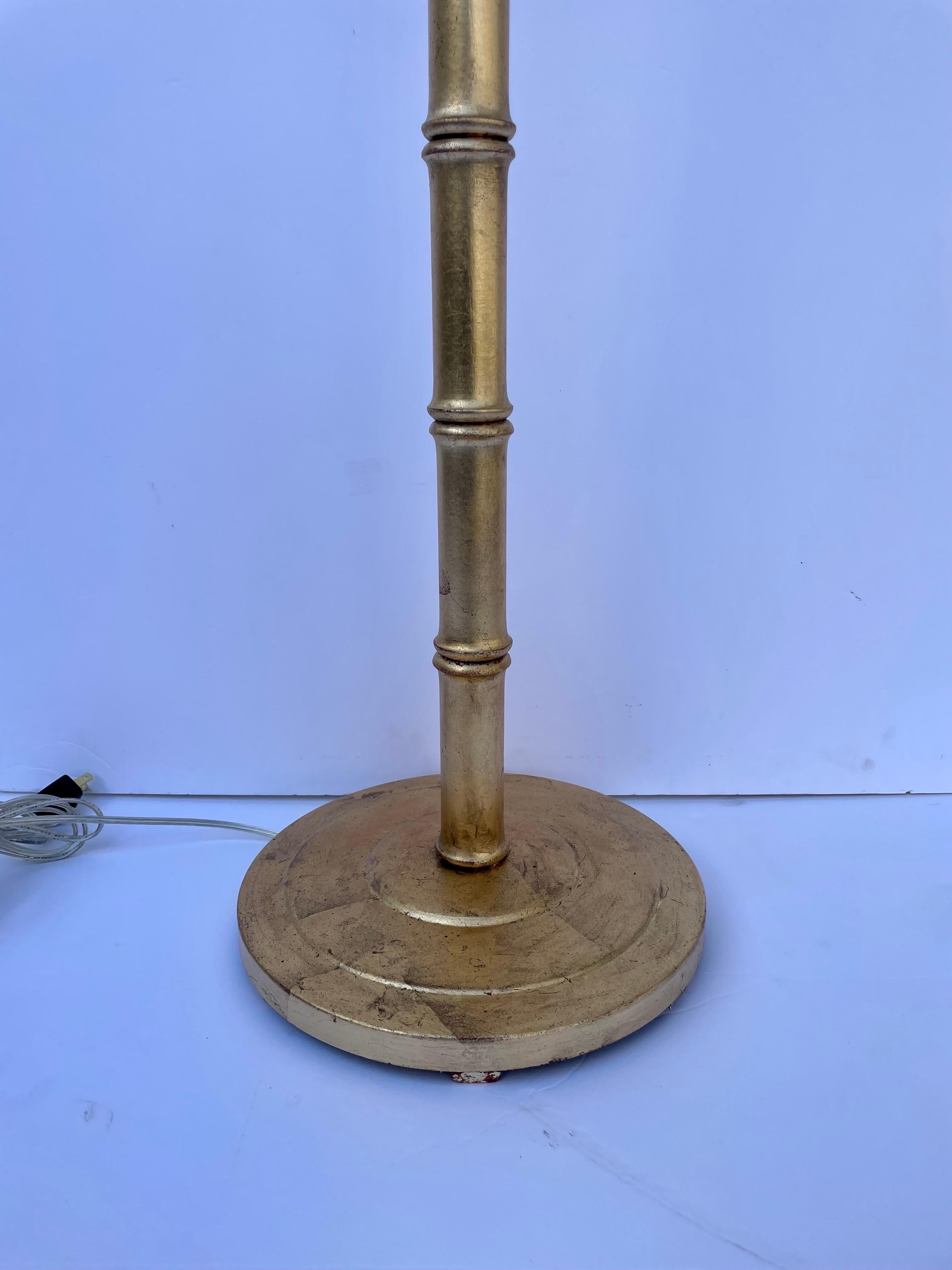 Gilt Faux Bamboo Floor Lamp For Sale 1