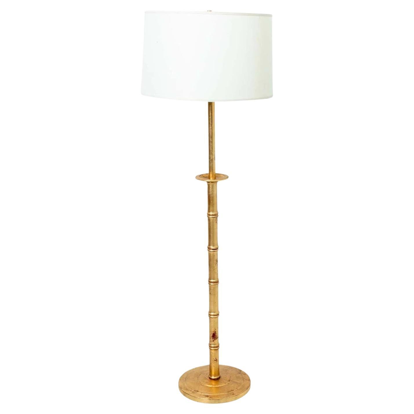 Gilt Faux Bamboo Floor Lamp