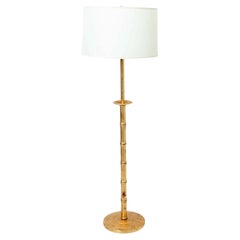 Vintage Gilt Faux Bamboo Floor Lamp