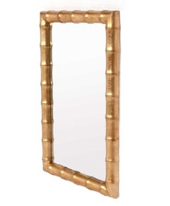 Gilt Faux Bamboo Mirror and Console Table Chinoiserie