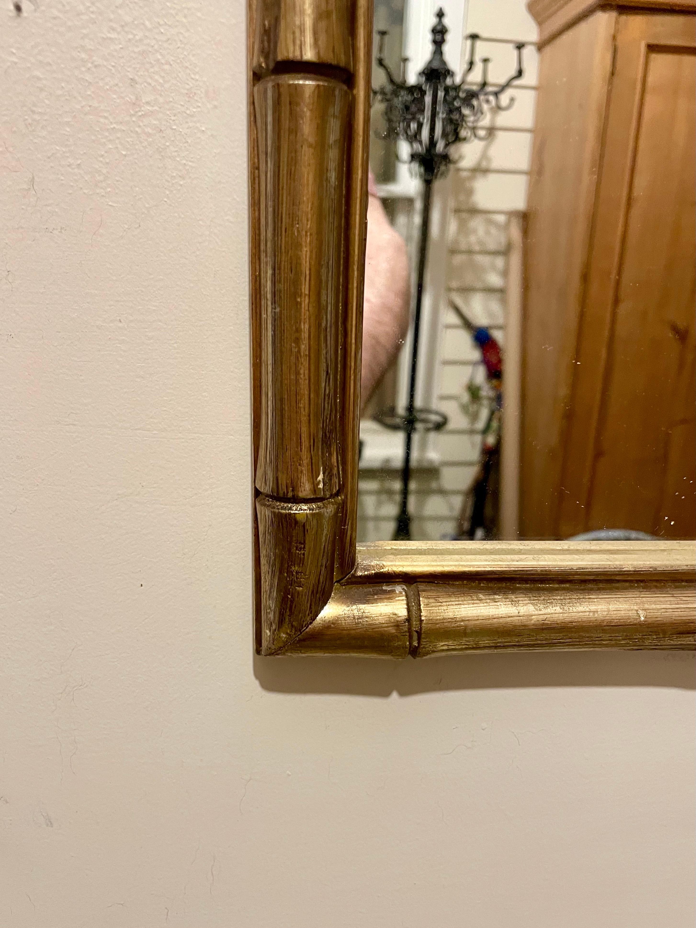 Miroir en faux bambou doré 3