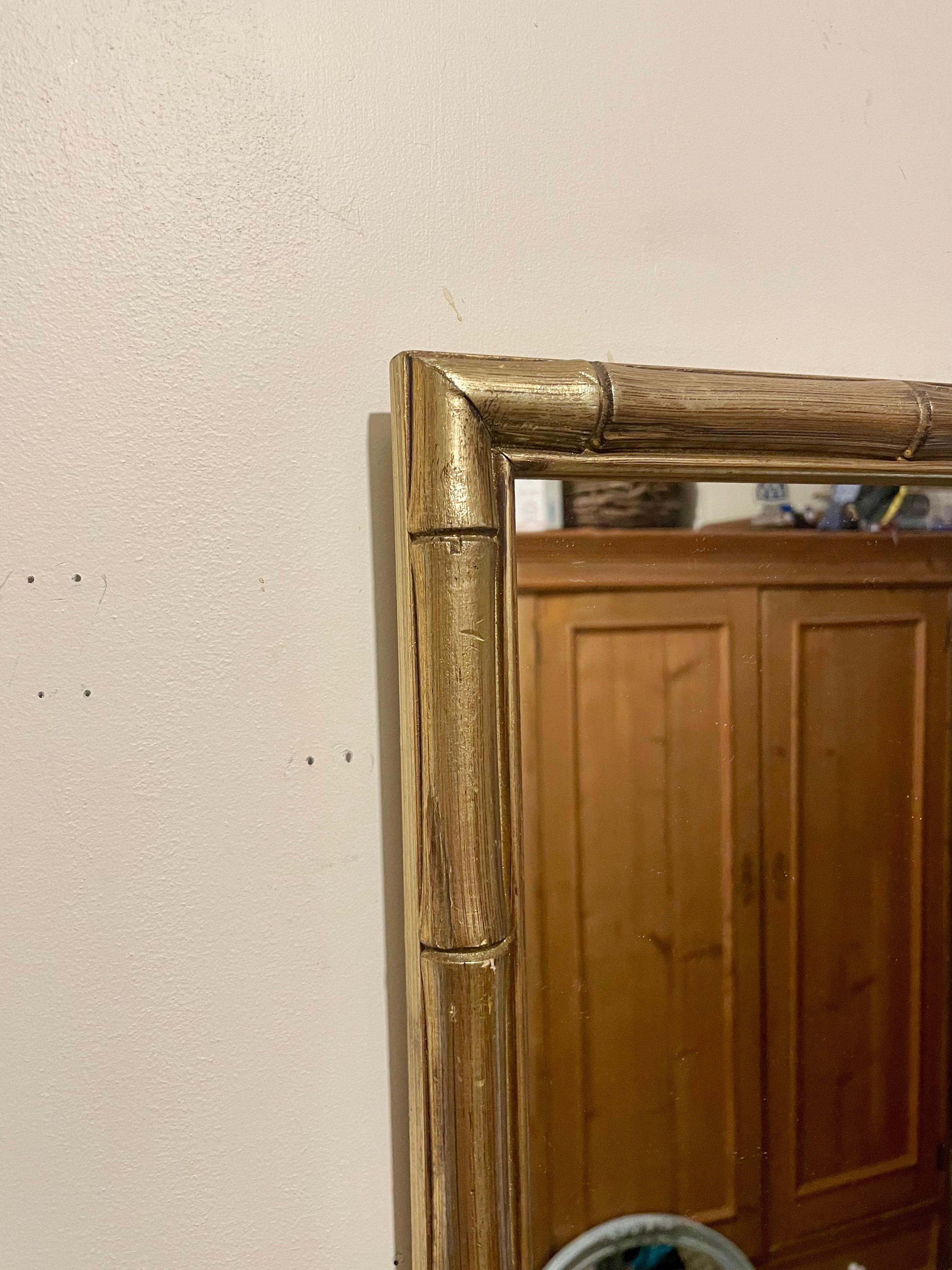 Miroir en faux bambou doré 4