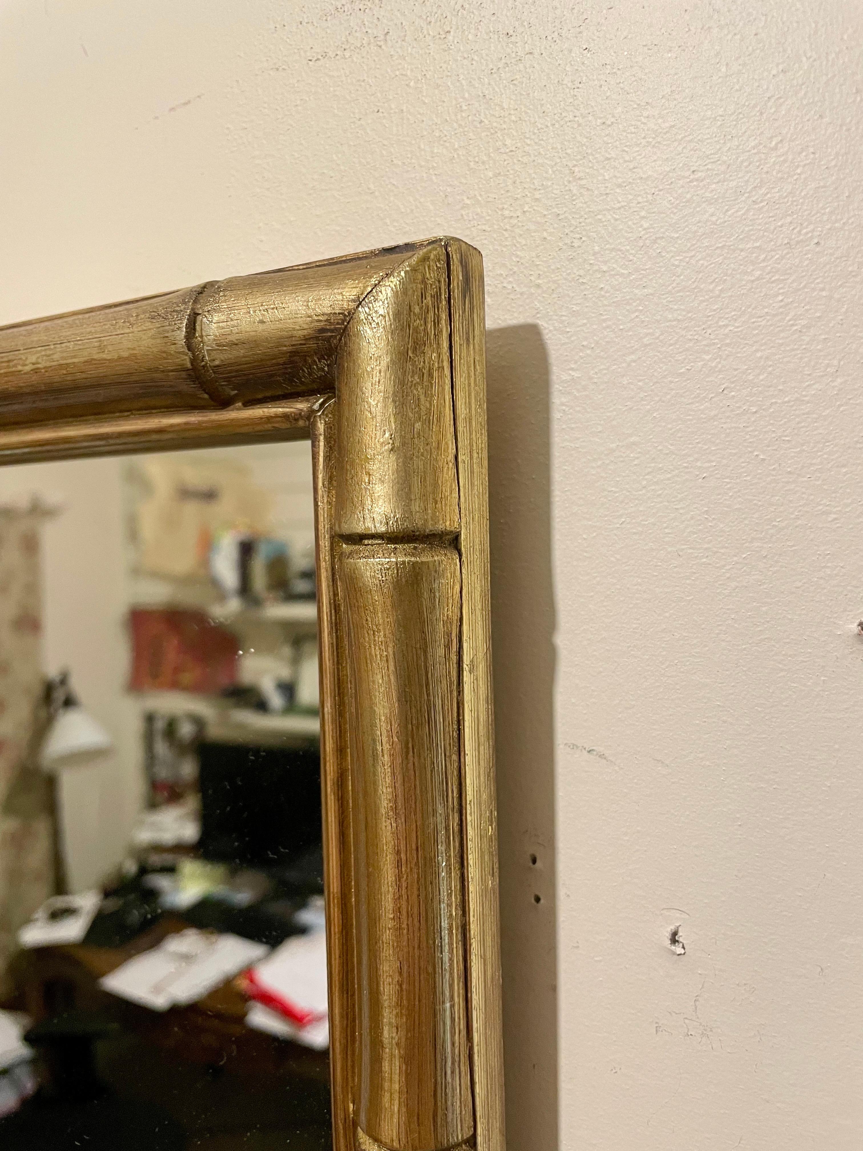  Gilt Faux Bamboo Mirror For Sale 6