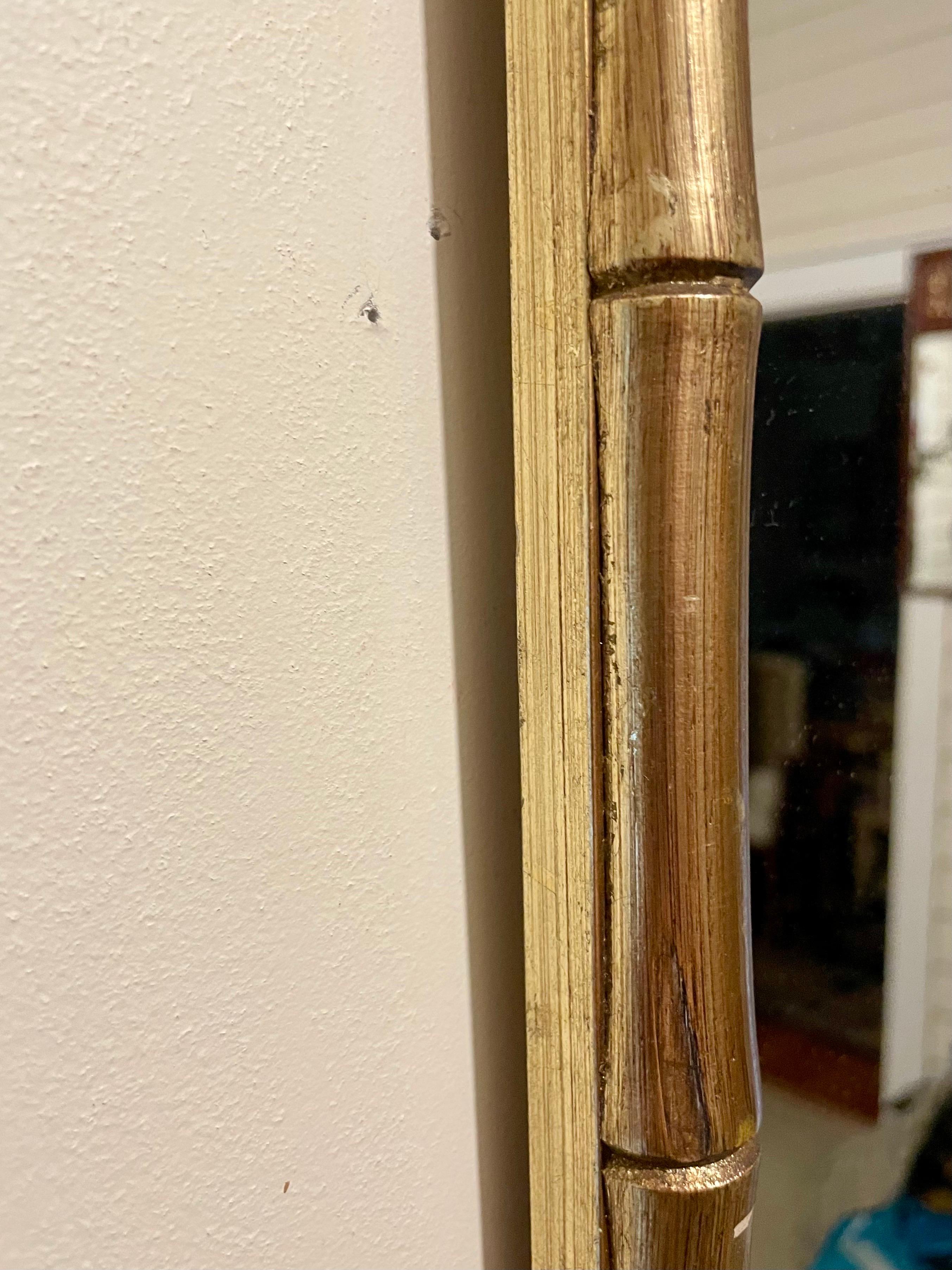 Doré Miroir en faux bambou doré