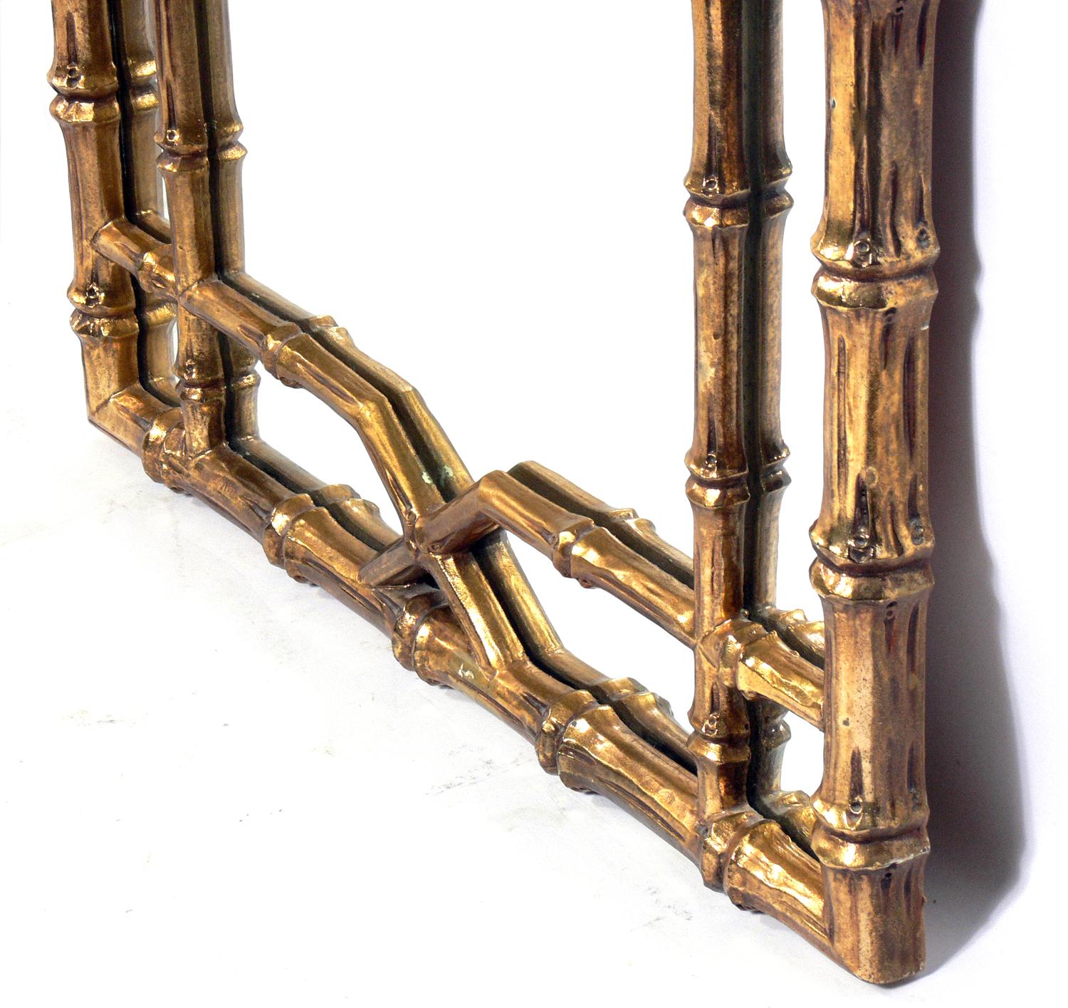 American Gilt Faux Bamboo Mirrors, circa 1950s