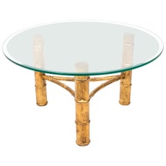 Gilt Faux Bamboo Round Coffee Table