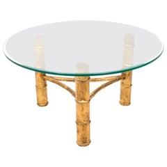 Gilt Faux Bamboo Round Coffee Table