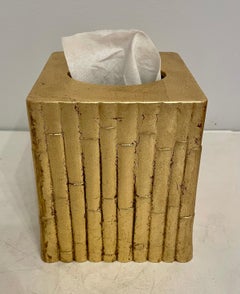 Gilt Faux Bamboo Tissue Box Holder