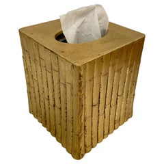 Gilt Faux Bamboo Tissue Box Holder