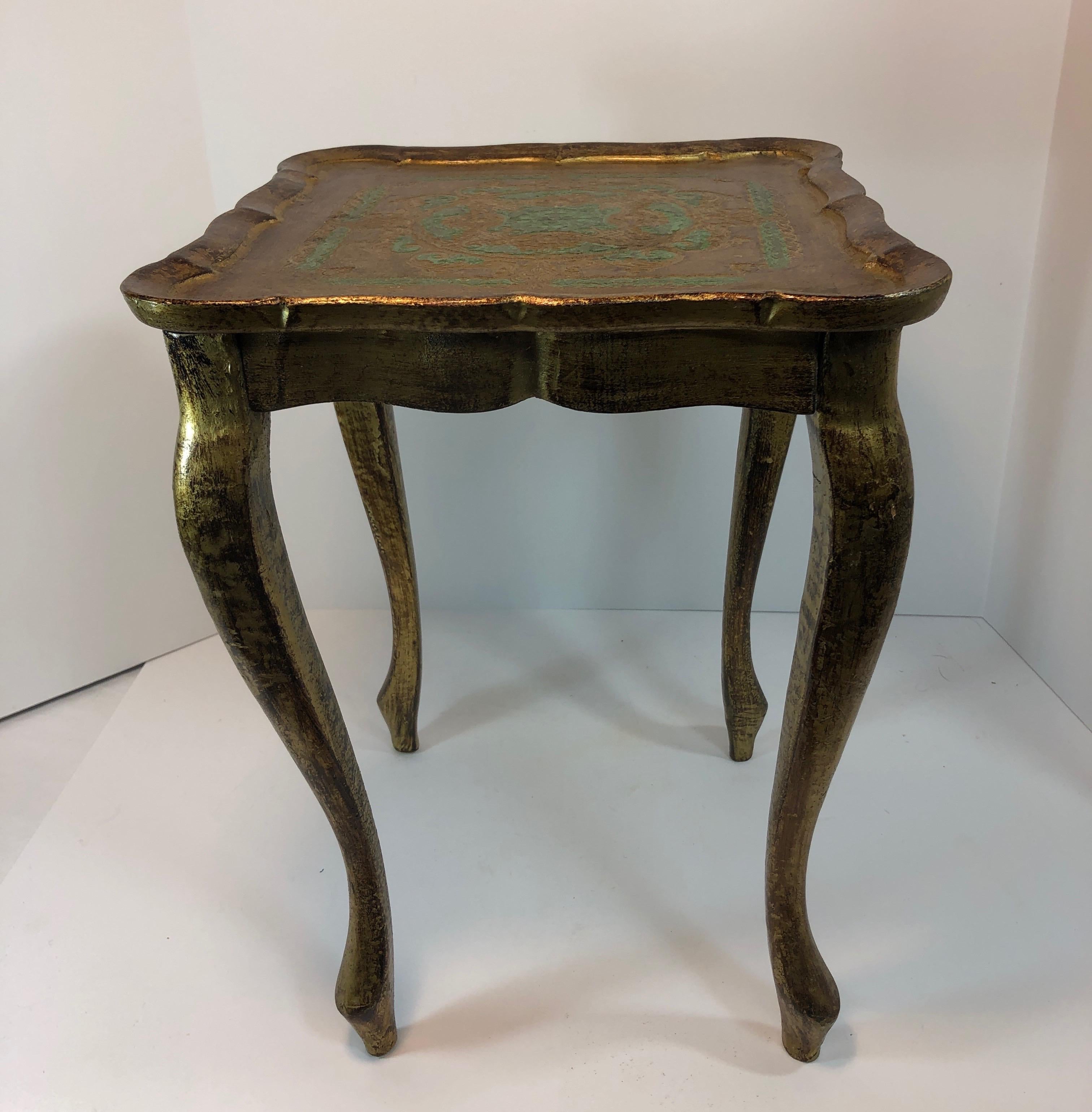 Gilt Finish Florentine Side Table 4