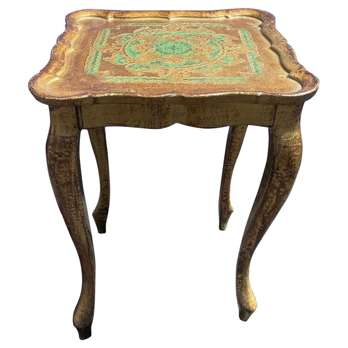 Gilt Finish Florentine Side Table