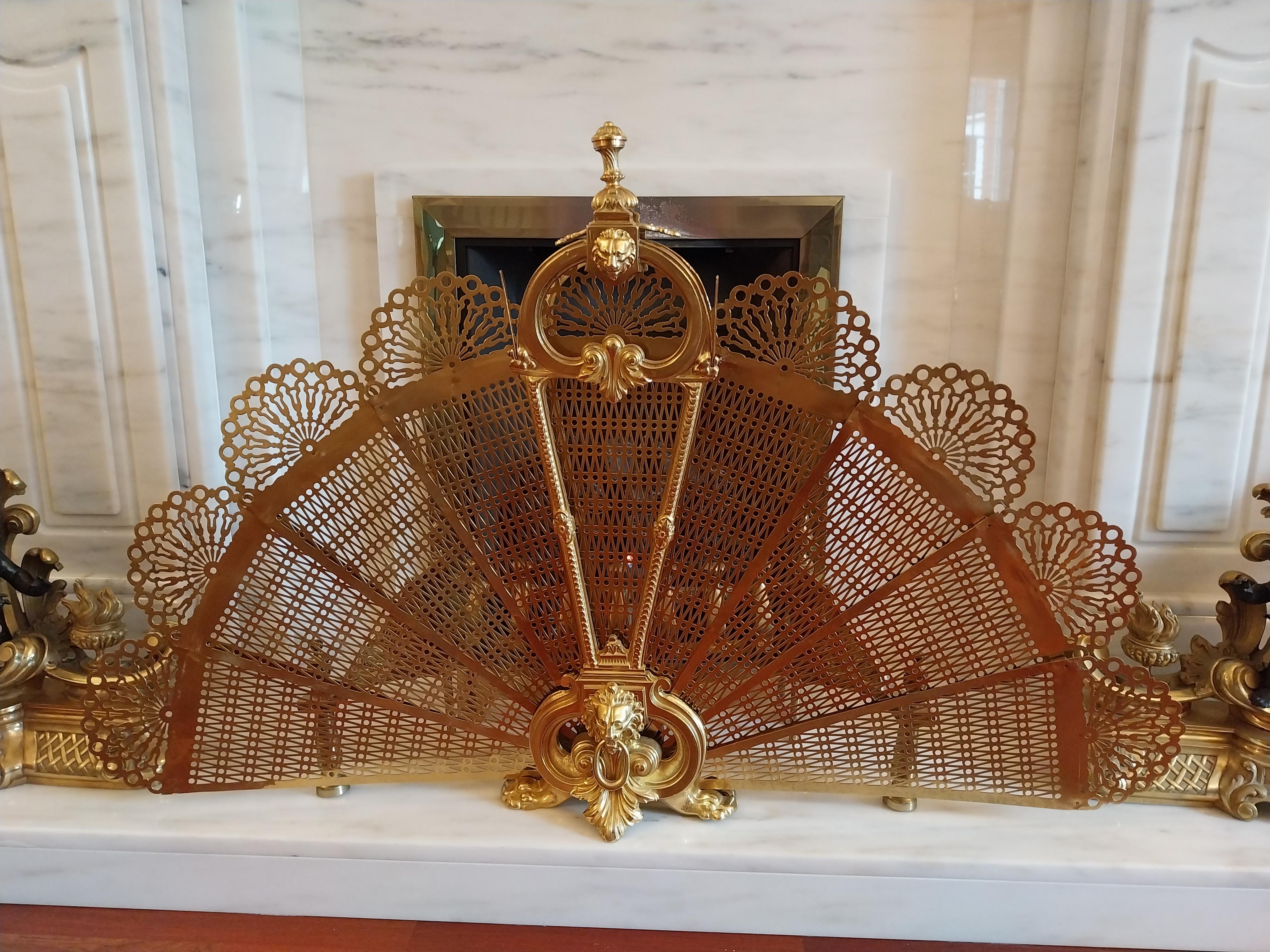 Brass Antique Fire Screen Guard